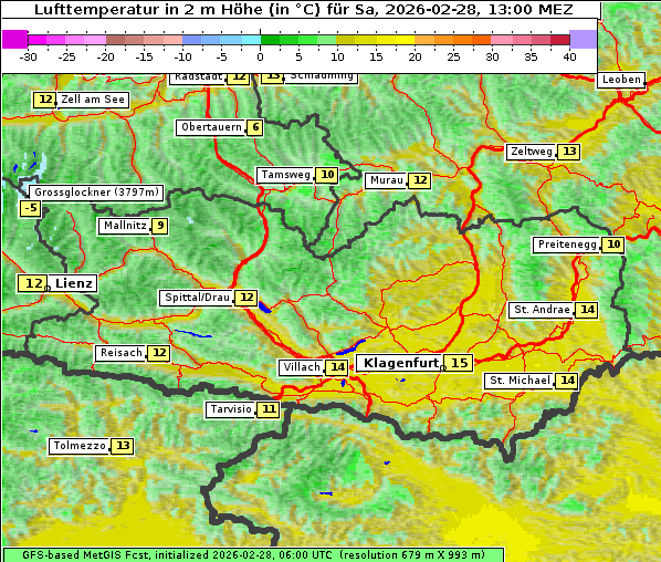 Temperatur, 28. 2. 2026