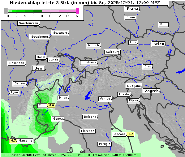 Niederschlag, 21. 12. 2025