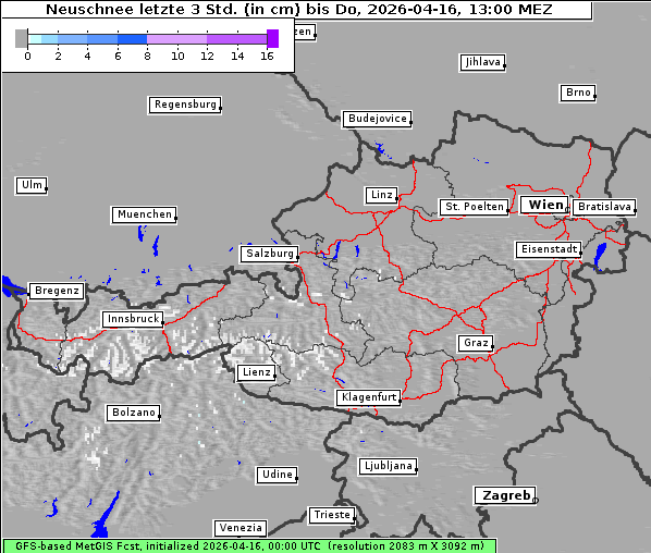 Neuschnee, 16. 4. 2026