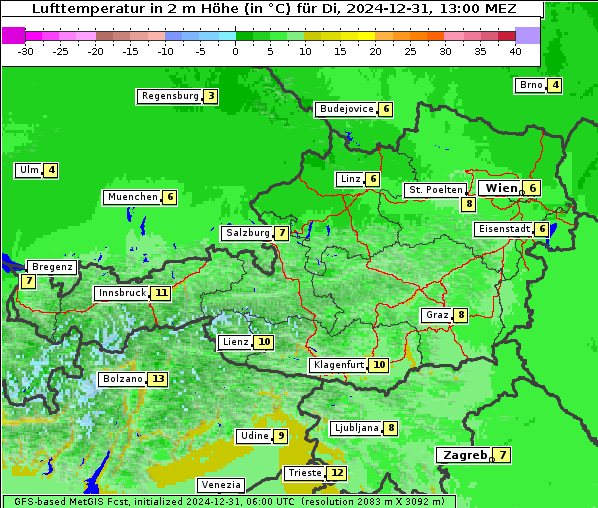 Temperatur, 31. 12. 2024