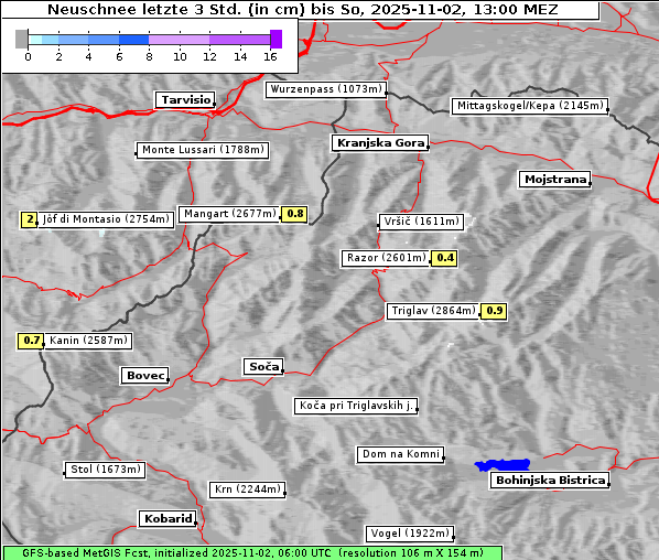 Neuschnee, 2. 11. 2025