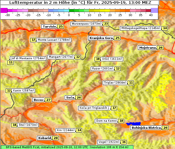 Temperatur, 19. 9. 2025
