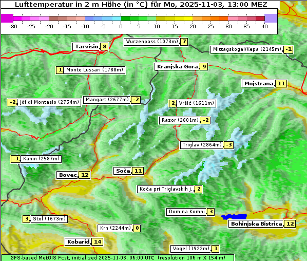 Temperatur, 3. 11. 2025