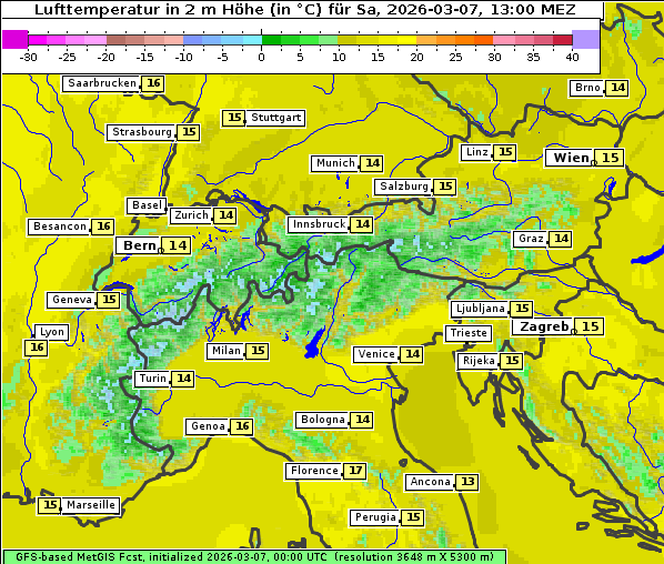 Temperatur, 7. 3. 2026