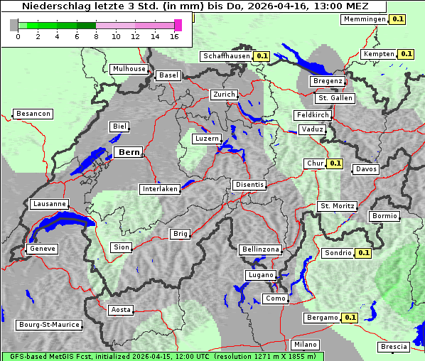 Niederschlag, 16. 4. 2026