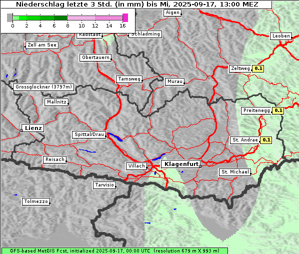 Niederschlag, 17. 9. 2025