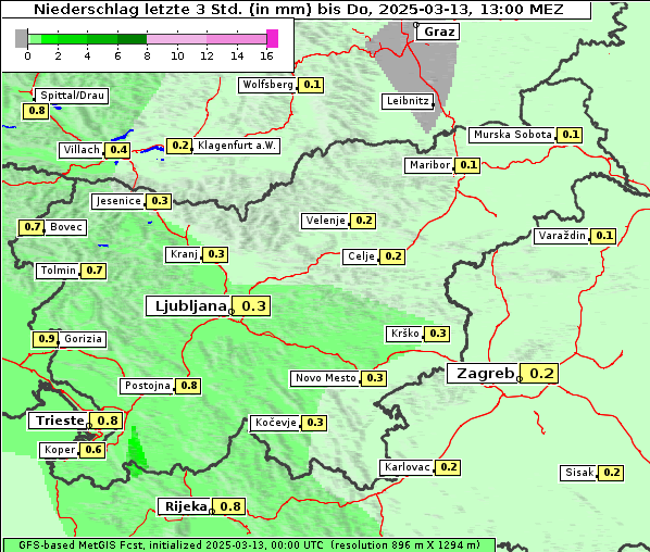 Niederschlag, 13. 3. 2025