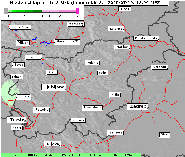 Niederschlag, 19. 7. 2025
