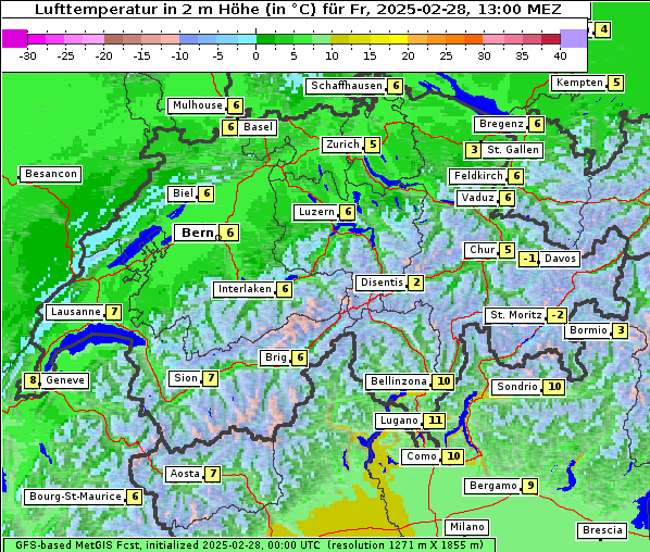 Temperatur, 28. 2. 2025