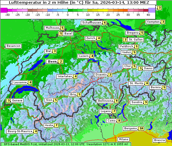 Temperatur, 14. 3. 2026