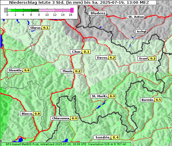 Niederschlag, 19. 7. 2025