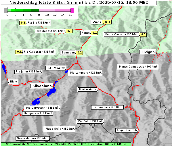 Niederschlag, 15. 7. 2025