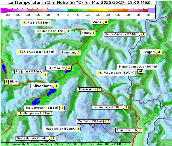 Temperatur, 27. 10. 2025
