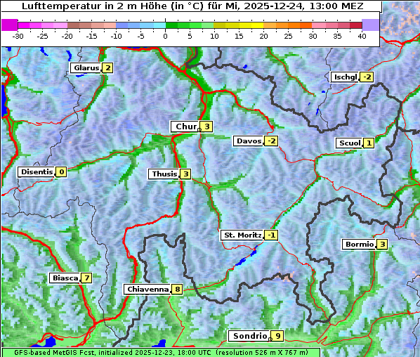 Temperatur, 24. 12. 2025