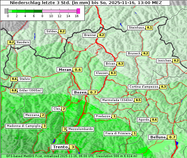 Niederschlag, 16. 11. 2025