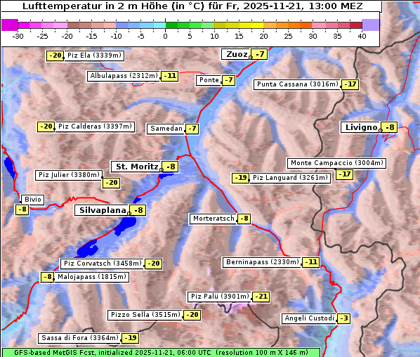 Temperatur, 21. 11. 2025