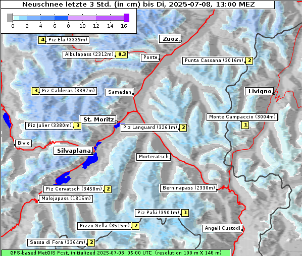 Neuschnee, 8. 7. 2025