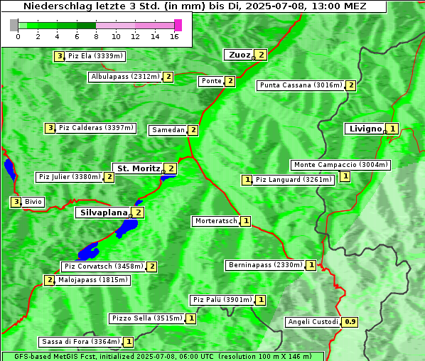Niederschlag, 8. 7. 2025