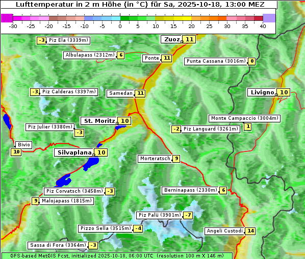 Temperatur, 18. 10. 2025