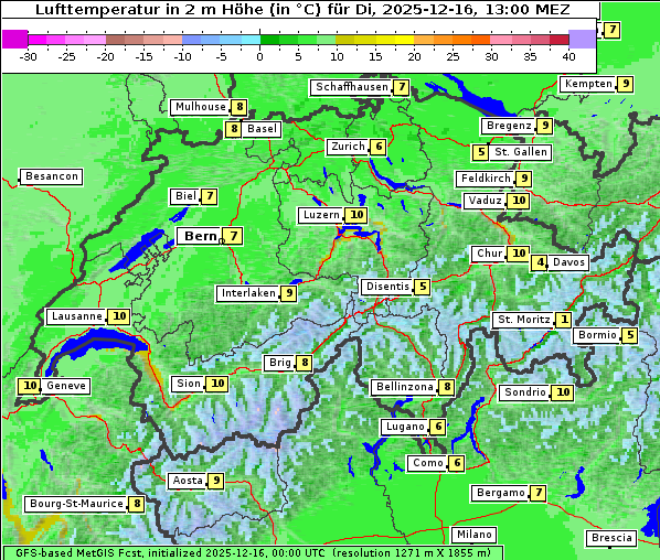 Temperatur, 16. 12. 2025