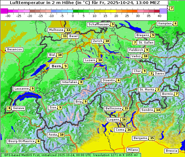 Temperatur, 24. 10. 2025