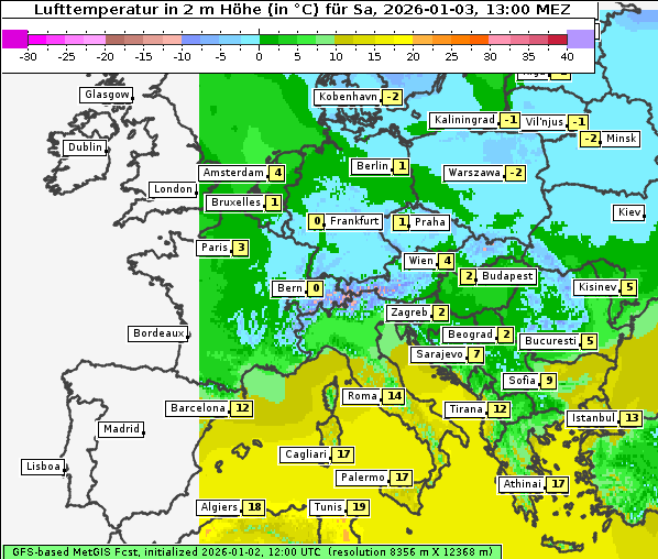 Temperatur, 3. 1. 2026