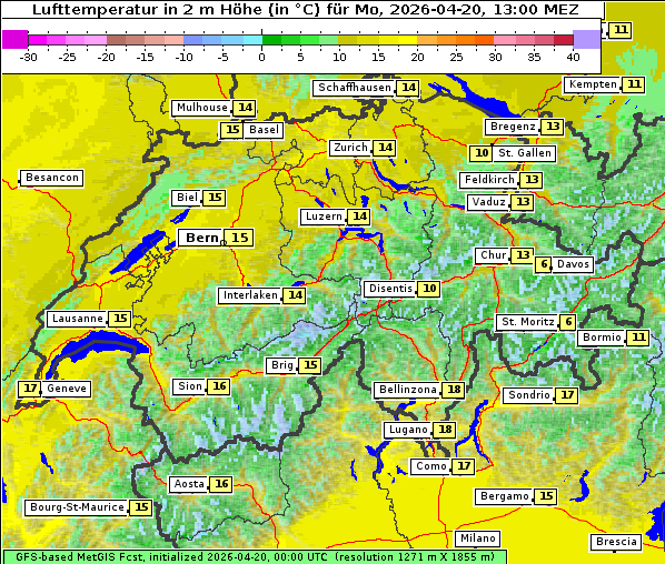 Temperatur, 20. 4. 2026