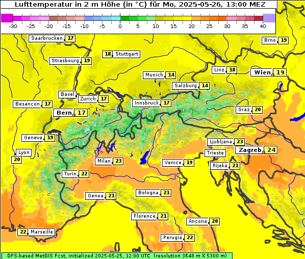 Temperatur, 26. 5. 2025