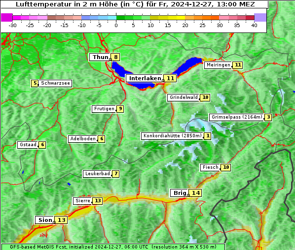 Temperatur, 27. 12. 2024