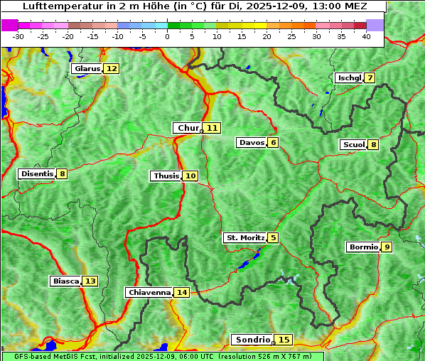 Temperatur, 9. 12. 2025