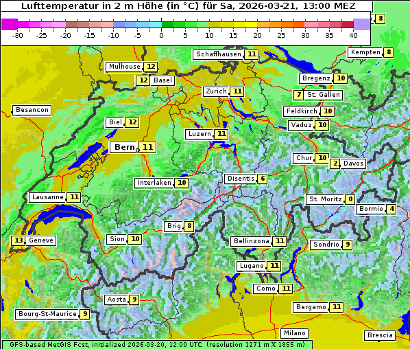Temperatur, 21. 3. 2026