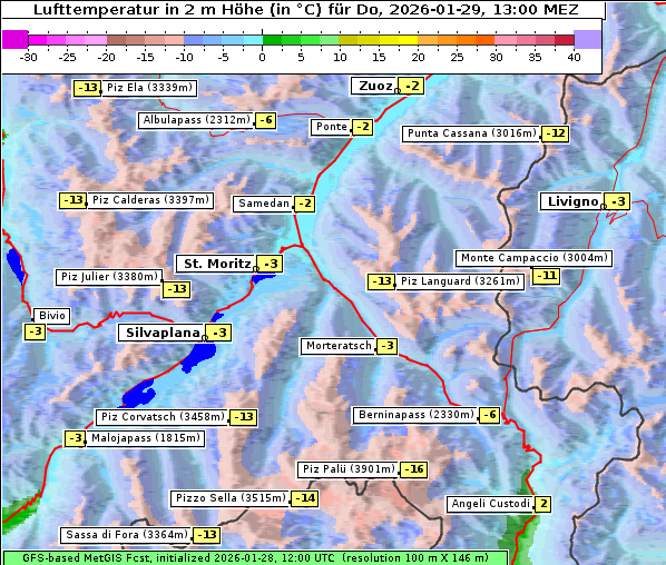 Temperatur, 29. 1. 2026