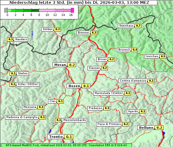Niederschlag, 3. 3. 2026