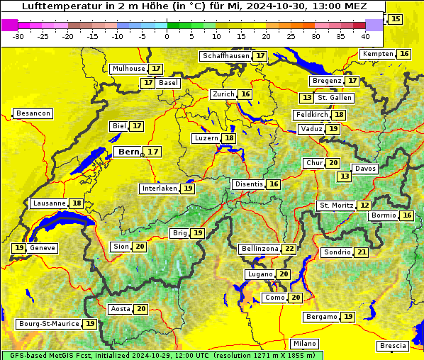 Temperatur, 30. 10. 2024