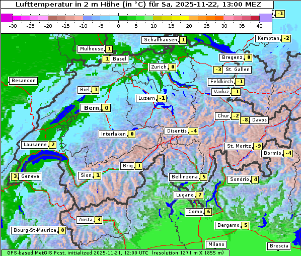 Temperatur, 22. 11. 2025
