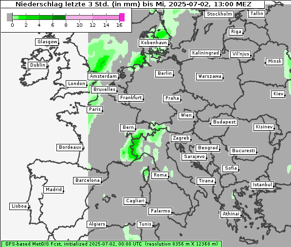 Niederschlag, 2. 7. 2025