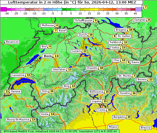 Temperatur, 12. 4. 2026