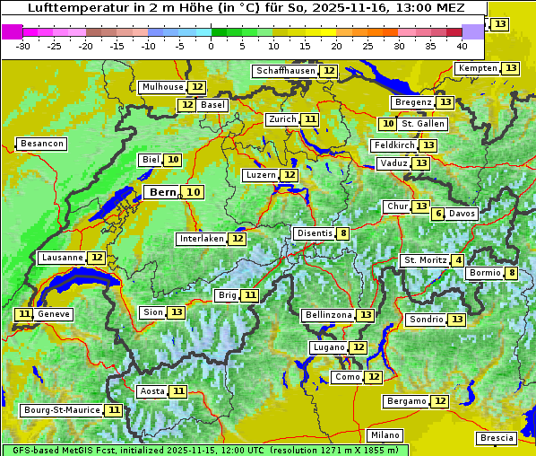Temperatur, 16. 11. 2025