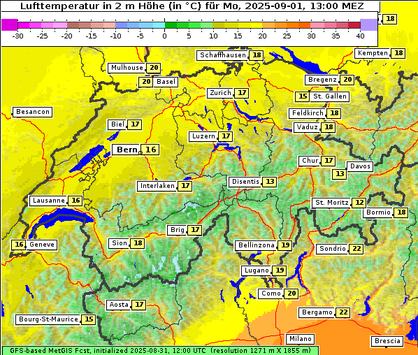 Temperatur, 1. 9. 2025