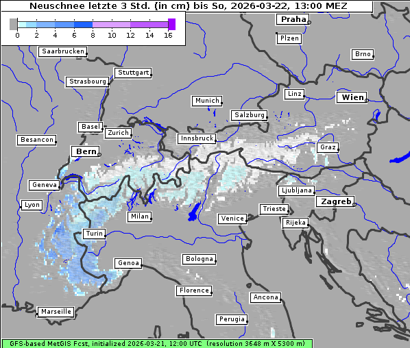 Neuschnee, 22. 3. 2026