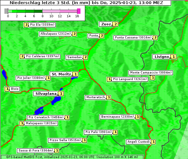 Niederschlag, 23. 1. 2025