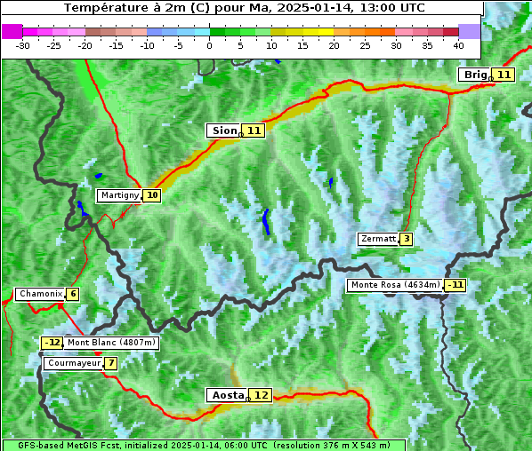 Temperatur, 14. 1. 2025