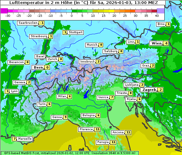 Temperatur, 3. 1. 2026