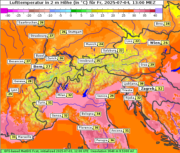 Temperatur, 4. 7. 2025