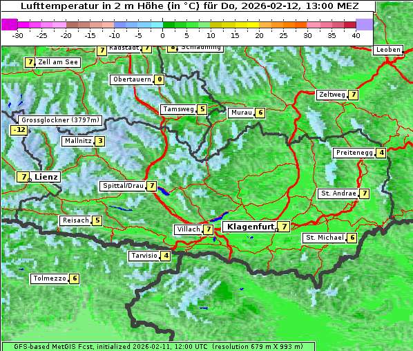 Temperatur, 12. 2. 2026