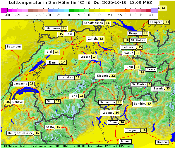 Temperatur, 16. 10. 2025