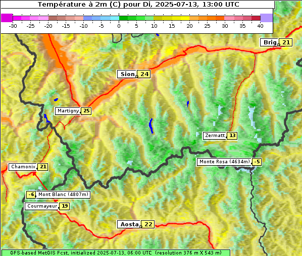 Temperatur, 13. 7. 2025