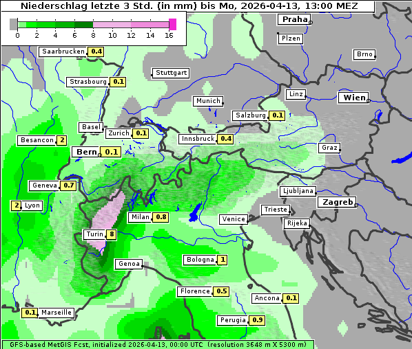 Niederschlag, 13. 4. 2026