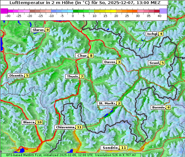 Temperatur, 7. 12. 2025
