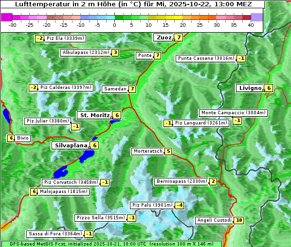 Temperatur, 22. 10. 2025